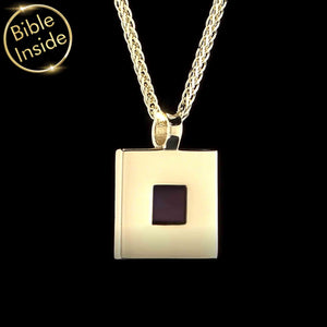 Bible Gold Pendant With Nano Bible - Nano Jewelry