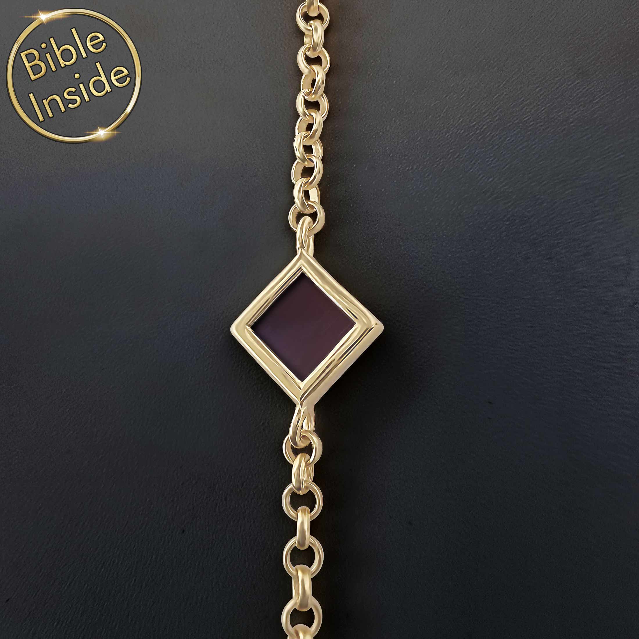 Religious 14K Gold Bracelet With Nano Bible - Nano Jewelry