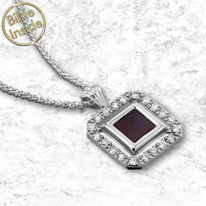 Christian White Gold Necklace With The Entire Bible - Nano Jewelry